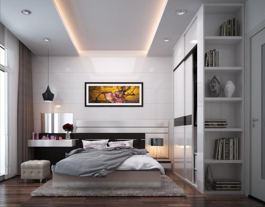 Bộ Giường Tủ Phòng Ngủ Màu Trắng