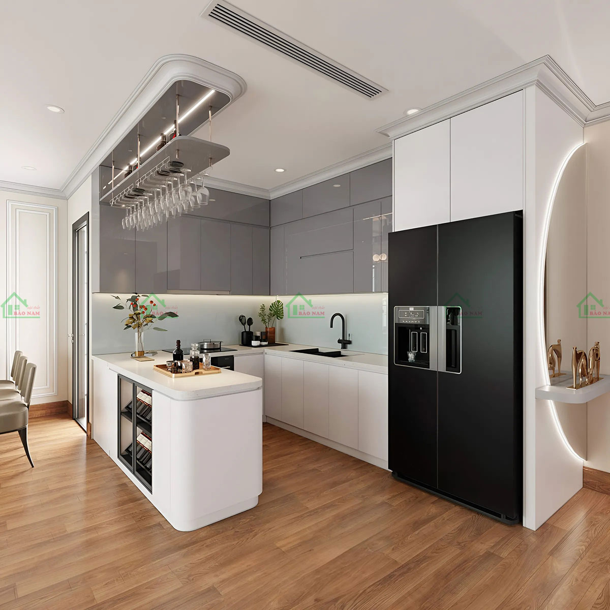 Tủ Bếp Acrylic Bóng Gương Cao Cấp