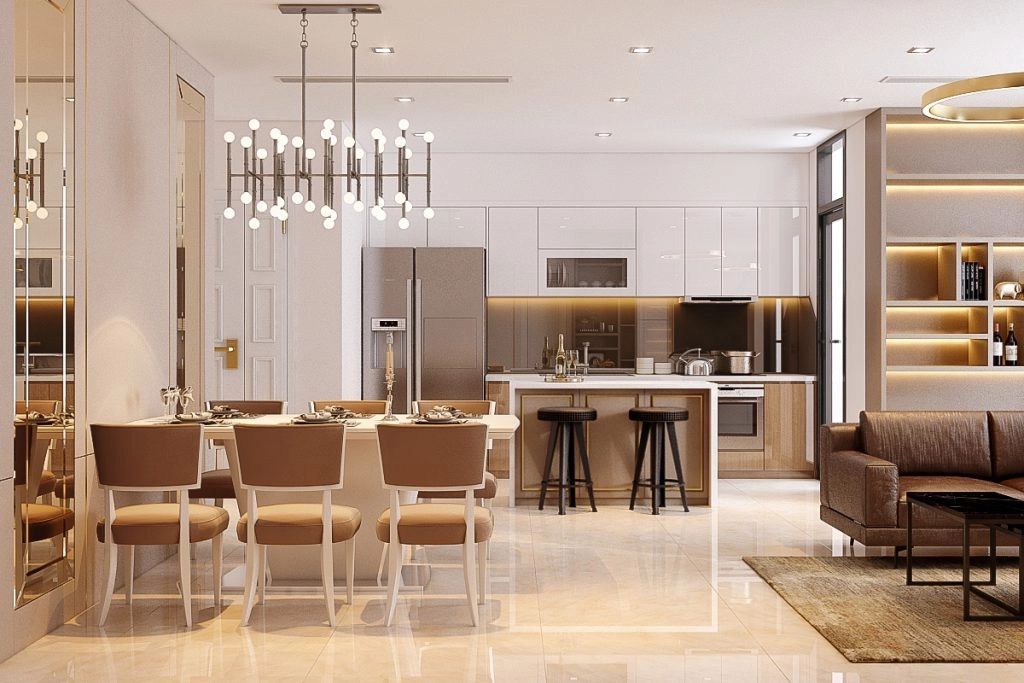 Tủ Bếp Gỗ Hiện Đại HCM - Đóng Tủ Bếp Giá Rẻ