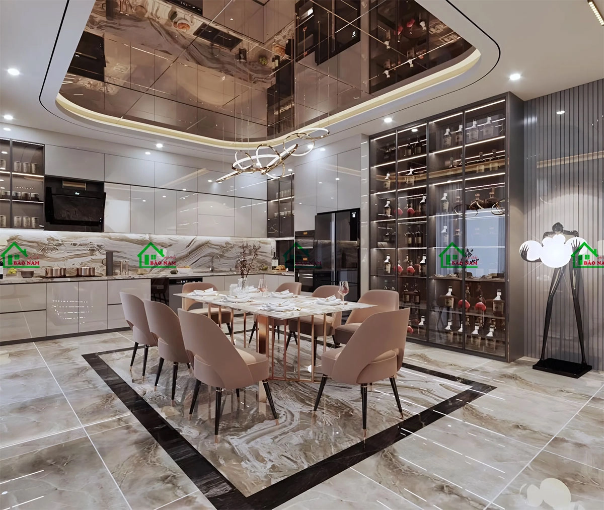 Mẫu tủ bếp phong cách Metallic độc đáo