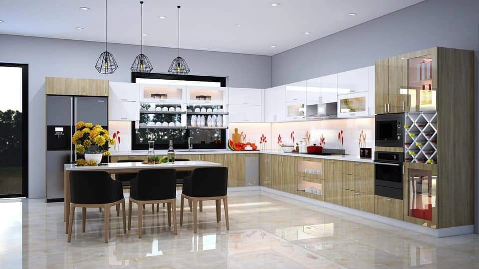 Tủ Bếp Gỗ Công Nghiệp Acrylic Rẻ Đẹp