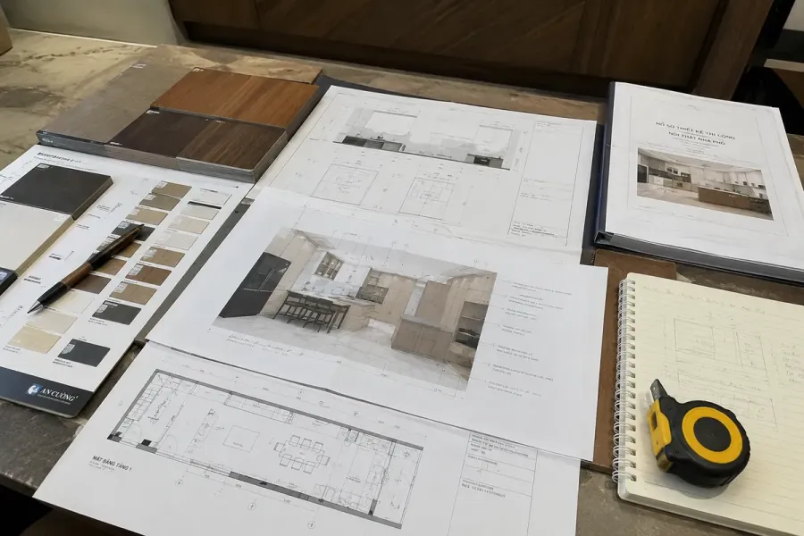 Báo giá được xây dựng dựa trên tổng số hạng mục, kích thước, vật liệu và phụ kiện của công trình.