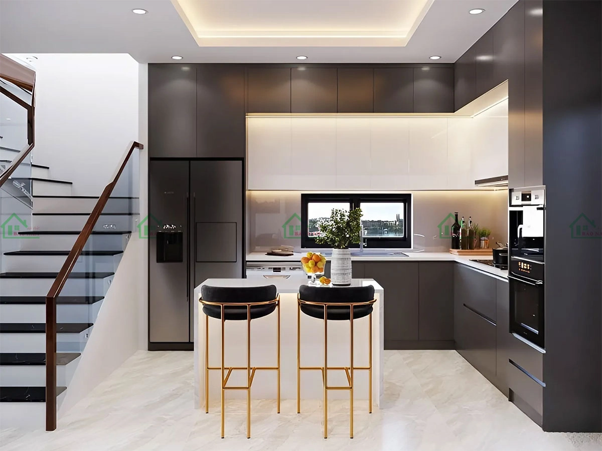 Thiết kế mẫu tủ bếp hiện đại đẹp cho nhà phố