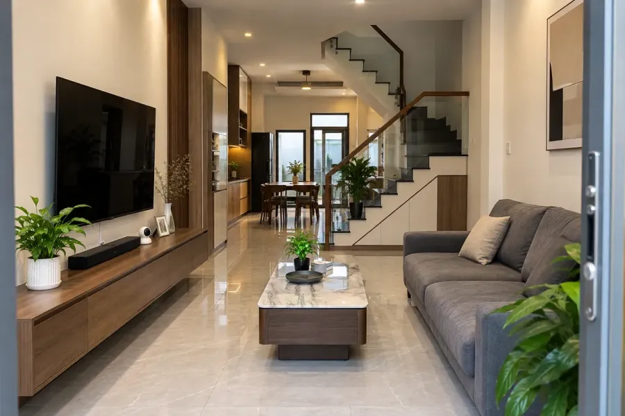 Tổng chi phí nội thất nhà phố được hình thành từ các sản phẩm thực tế ở từng khu vực, không chỉ từ diện tích hoặc số tầng.