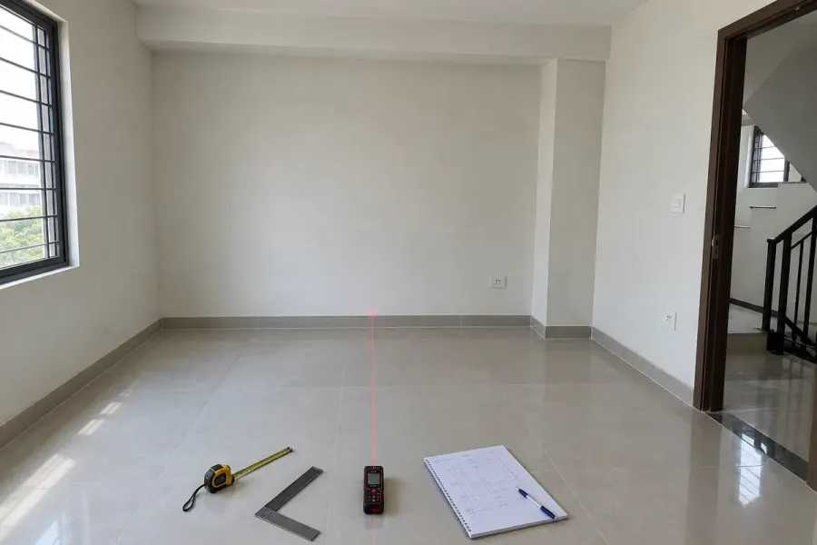 Đo đạc từng tầng giúp kích thước sản xuất bám sát hiện trạng và điều kiện lắp đặt thực tế.