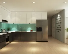 Tủ Bếp Gỗ Acrylic Giá Rẻ Hiện Đại