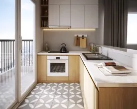 Tủ Bếp Gỗ Đẹp Công Nghiệp HCM