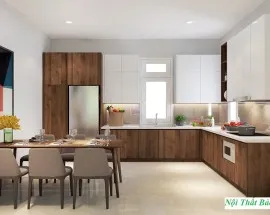 Tủ Bếp Gỗ Công Nghiệp Melamine Giá Rẻ