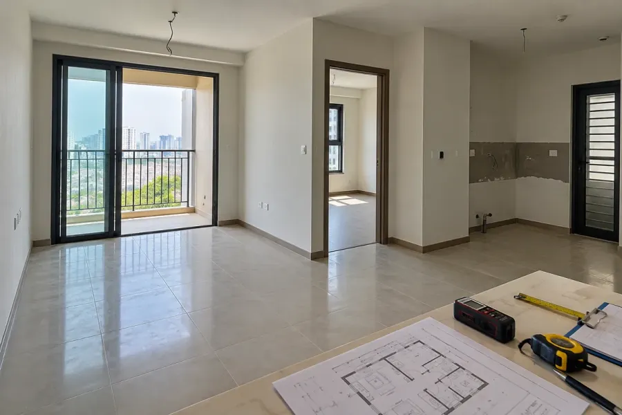 Đo đạc hiện trạng giúp xác định kích thước thực tế và vị trí bố trí nội thất phù hợp với căn hộ.
