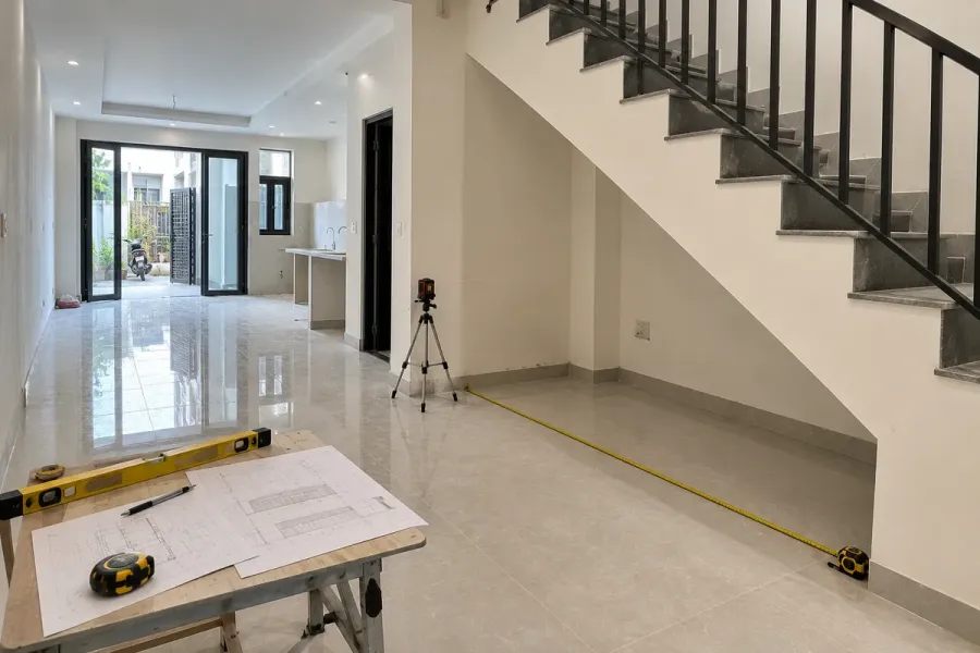 Khảo sát kích thước, vị trí cầu thang và các khoảng trống giúp xác định những khu vực có thể bố trí nội thất.