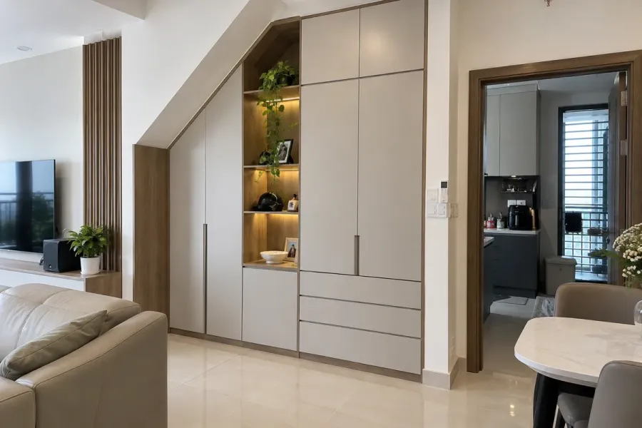 Các hạng mục nội thất sau khi lắp đặt được căn chỉnh và hoàn thiện theo đúng phạm vi đã thống nhất.