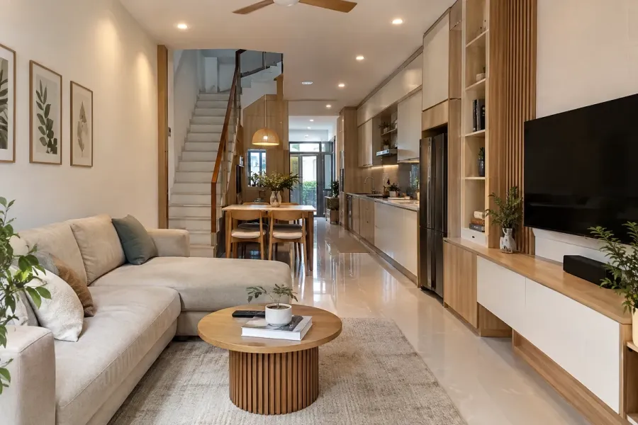Thi công nội thất nhà phố được điều chỉnh theo hiện trạng, nhu cầu sử dụng và từng khu vực thực tế.