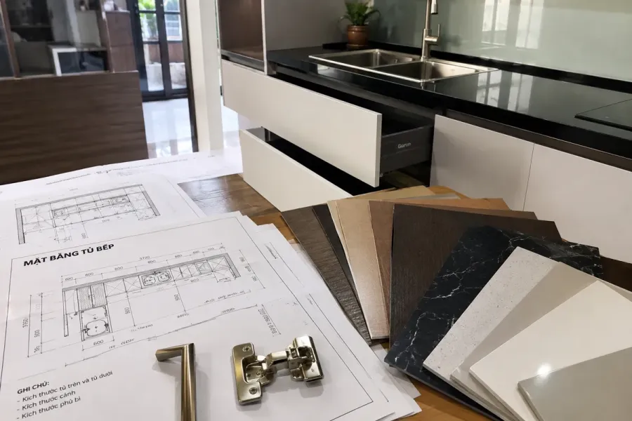 Thi công theo kích thước tập trung vào sự phù hợp với mặt bằng, trong khi theo yêu cầu mở rộng đến công năng và lựa chọn riêng.