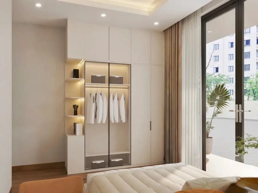 Tủ quần áo được thiết kế và thi công theo kích thước, công năng và nhu cầu sử dụng thực tế.