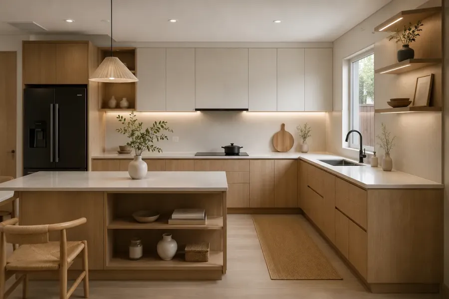 Tủ bếp phong cách Japandi