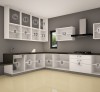Tủ Bếp Acrylic Dáng Chữ L Đơn Giản