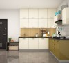 Tủ Bếp Acrylic Dáng Chữ L Đơn Giản