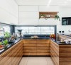 Tủ Bếp Acrylic Vân Gỗ Đẹp