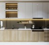 TỦ BẾP ACRYLIC VÂN GỖ GIÁ RẺ