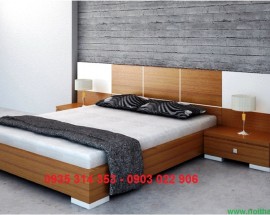 Giường Ngủ Gỗ Phủ Veneer Xoan Đào