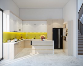 Tủ Bếp Acrylic Bóng Gương An Cường