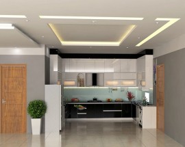 Tủ Bếp Gỗ Acrylic Dáng Chữ U