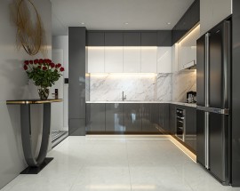 Tủ Bếp Gỗ Acrylic Đẹp Hiện Đại Hcm