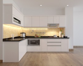 Tủ Bếp Gỗ Chữ L Hiện Đại
