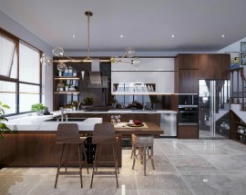 Tủ Bếp Laminate Có Bàn Đảo