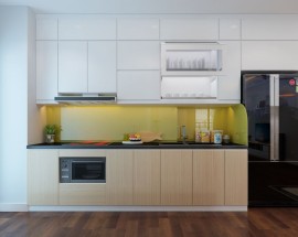 Tủ Bếp Laminate Hiện Đại Màu Trắng