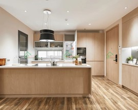 TỦ BẾP GỖ VENEER HIỆN ĐẠI