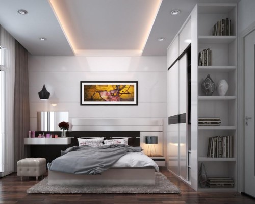 Bộ Giường Tủ Phòng Ngủ Màu Trắng