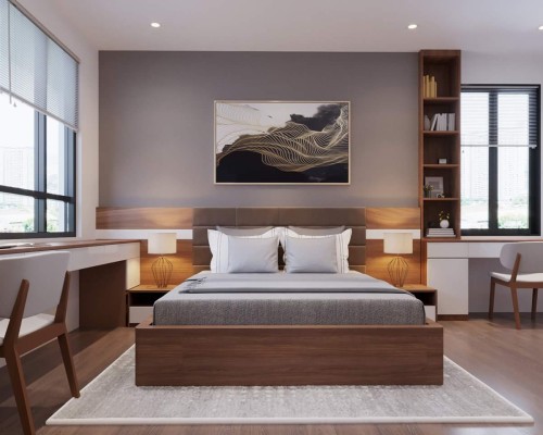GIƯỜNG NGỦ GỖ CÔNG NGHIỆP MDF
