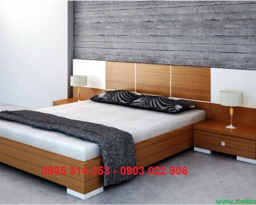 Giường Ngủ Gỗ Phủ Veneer Xoan Đào