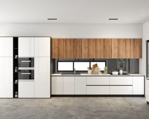 Tủ Bếp Gỗ Công Nghiệp Chống Ẩm Melamine An Cường