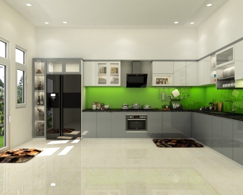 Tủ Bếp Acrylic Bóng Gương Đẹp