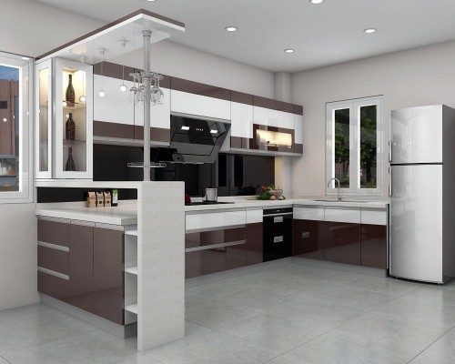 Tủ Bếp Acrylic Bóng Gương Đẹp Tp.Hcm