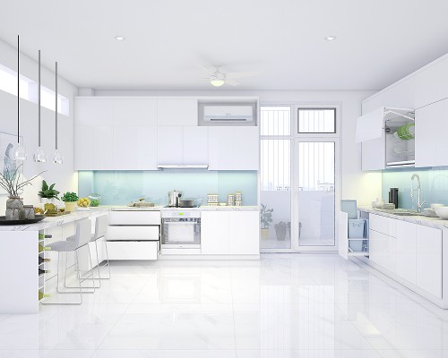 Tủ Bếp Acrylic Dáng Chữ U Đẹp