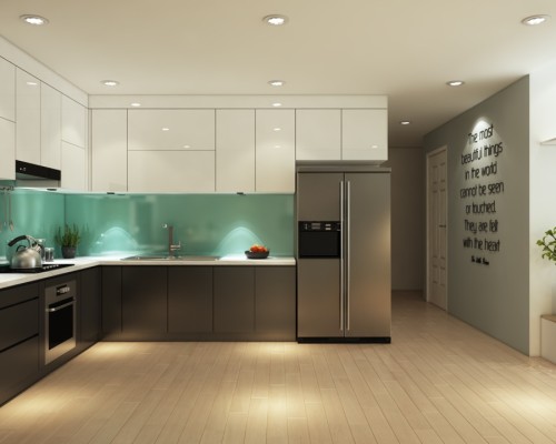 Tủ Bếp Gỗ Acrylic Giá Rẻ Hiện Đại