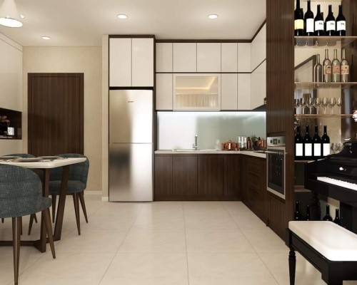 Tủ Bếp Gỗ Công Nghiệp Đẹp Hiện Đại Tp.Hcm