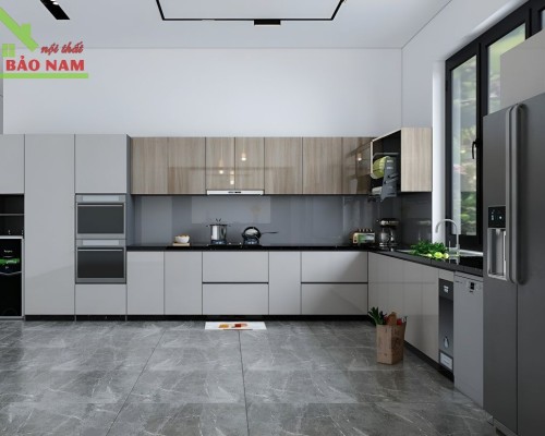 Tủ Bếp Gỗ Công Nghiệp MDF Đẹp Hiện Đại