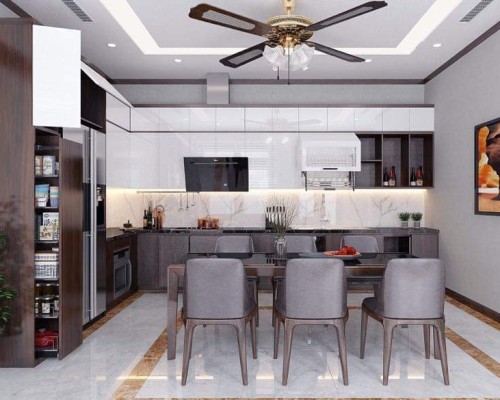Tủ Bếp Gỗ Dáng Chữ L