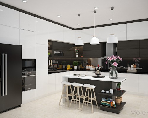 Tủ Bếp Gỗ Đẹp Hiện Đại Tp.Hcm