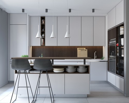 Tủ Bếp Gỗ MDF Phủ Melamine