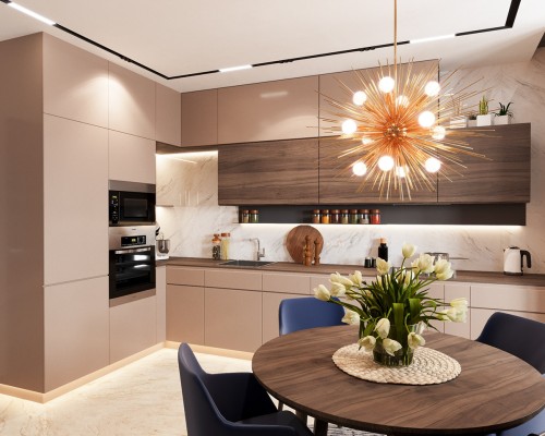 Tủ Bếp Gỗ Melamine An Cường