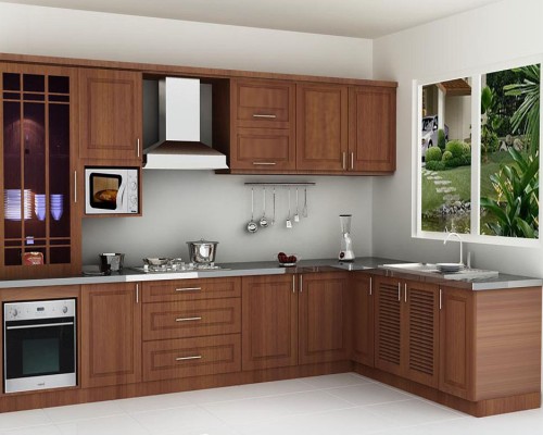 Tủ Bếp Gỗ Veneer Xoan Đào