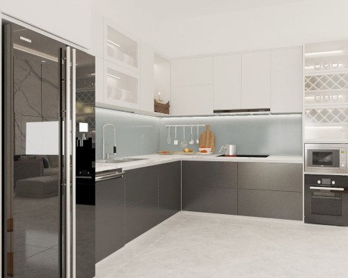Tủ Bếp Melamine Đẹp Hcm