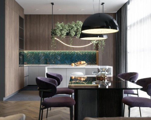 Tủ Bếp Melamine Hiện Đại