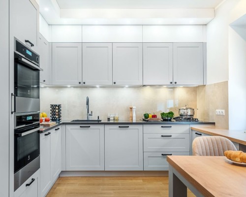 Tủ Bếp Tân Cổ Điển Gỗ Công Nghiệp