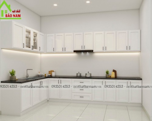 Tủ Bếp Tân Cổ Điển Trắng